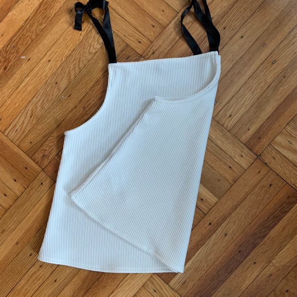 Zara Trafaluc Collection: Off-White Black Strappy Top - Picture 4 of 7